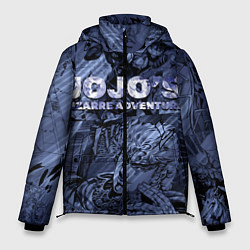 Куртка зимняя мужская ДжоДжо на фоне манги, цвет: 3D-светло-серый
