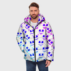 Куртка зимняя мужская Marshmello pattern neon, цвет: 3D-черный — фото 2