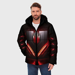 Куртка зимняя мужская Красная и черная кибернетика, цвет: 3D-светло-серый — фото 2
