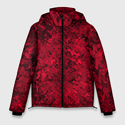 Куртка зимняя мужская Абстрактная текстура тёмно-красный, цвет: 3D-красный