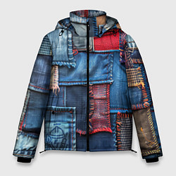 Куртка зимняя мужская Джинсовая форма электрика, цвет: 3D-красный