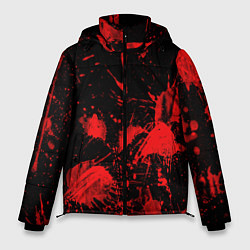 Куртка зимняя мужская Брызги крови паттерн, цвет: 3D-черный