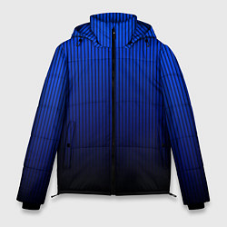 Мужская зимняя куртка Полосатый градиент сине-чёрный