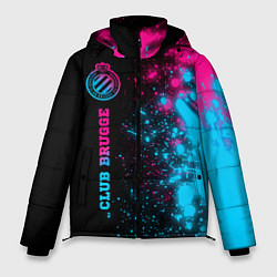 Куртка зимняя мужская Club Brugge - neon gradient по-вертикали, цвет: 3D-черный