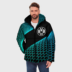 Куртка зимняя мужская Borussia football net, цвет: 3D-черный — фото 2