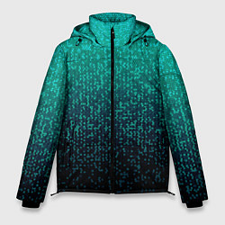 Мужская зимняя куртка Градиент мелкая мозаика аквамарин