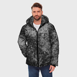Куртка зимняя мужская Абстракция - серый пунш, цвет: 3D-черный — фото 2