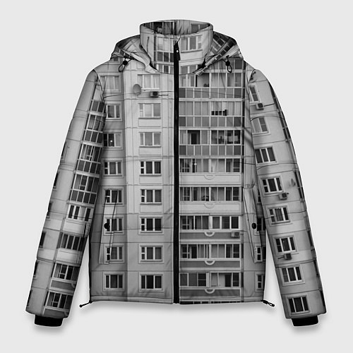 Мужская зимняя куртка Эстетика панельки / 3D-Светло-серый – фото 1