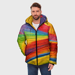 Куртка зимняя мужская Рисунок масляной пастелью, цвет: 3D-светло-серый — фото 2