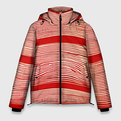 Куртка зимняя мужская В красную полосочку, цвет: 3D-красный