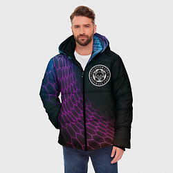Куртка зимняя мужская Leicester City футбольная сетка, цвет: 3D-черный — фото 2