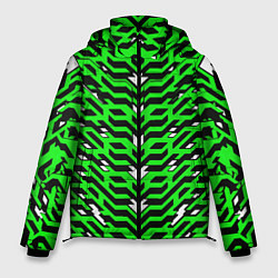 Куртка зимняя мужская Агрессивный зелёный паттерн, цвет: 3D-светло-серый