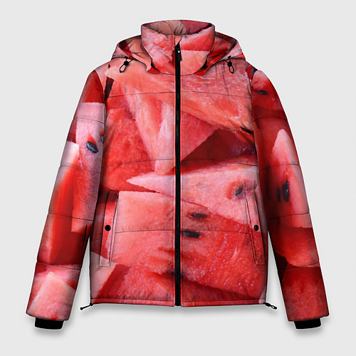 Мужская зимняя куртка Арбузные ломти / 3D-Светло-серый – фото 1