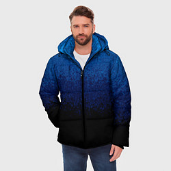 Куртка зимняя мужская Градиент сине-чёрный текстурный, цвет: 3D-черный — фото 2