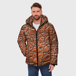 Куртка зимняя мужская Змеиная шкура текстура, цвет: 3D-красный — фото 2