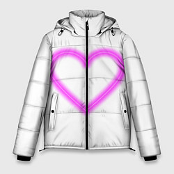 Куртка зимняя мужская Неоновое сиреневое сердце, цвет: 3D-черный