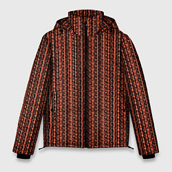 Куртка зимняя мужская Красно-коричневый искажённые полосы, цвет: 3D-черный