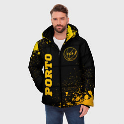 Куртка зимняя мужская Porto - gold gradient вертикально, цвет: 3D-черный — фото 2