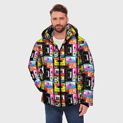 Куртка зимняя мужская Цветные аудиокассеты, цвет: 3D-черный — фото 2