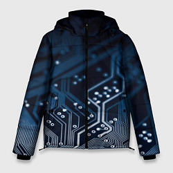 Куртка зимняя мужская Дорожки платы, цвет: 3D-светло-серый