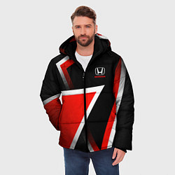 Куртка зимняя мужская Honda - красные треугольники, цвет: 3D-красный — фото 2