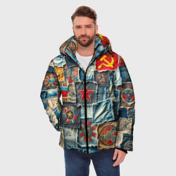 Куртка зимняя мужская Ретро пэчворк СССР, цвет: 3D-красный — фото 2