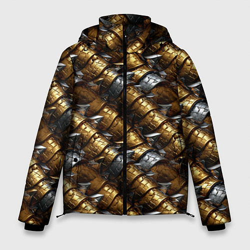 Мужская зимняя куртка Золотая и серебряная объемная броня / 3D-Светло-серый – фото 1