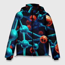 Куртка зимняя мужская Молекулы под микроскопом, цвет: 3D-черный