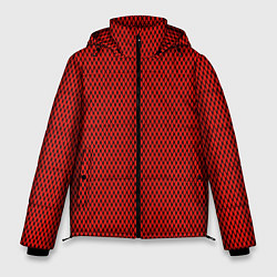 Мужская зимняя куртка Красно-чёрный имитация сетки