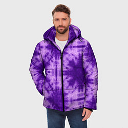 Куртка зимняя мужская Тай дай фиолетовый, цвет: 3D-красный — фото 2
