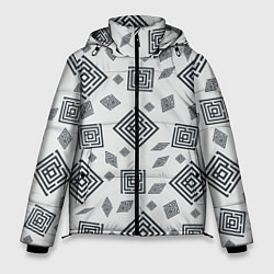 Куртка зимняя мужская Ромб лабиринт паттерн, цвет: 3D-светло-серый