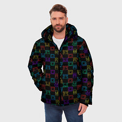 Куртка зимняя мужская Интерфейс аркадной игры, цвет: 3D-черный — фото 2