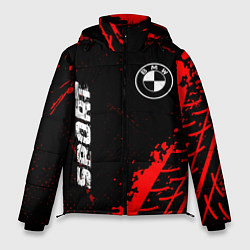 Куртка зимняя мужская BMW red sport tires, цвет: 3D-черный