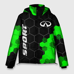 Куртка зимняя мужская Infiniti green sport hexagon, цвет: 3D-черный