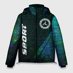 Куртка зимняя мужская Mercedes sport glitch blue, цвет: 3D-черный