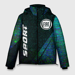 Куртка зимняя мужская Fiat sport glitch blue, цвет: 3D-черный