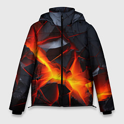 Куртка зимняя мужская Камни в разломе красный свет, цвет: 3D-светло-серый