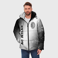 Куртка зимняя мужская AC Milan sport на светлом фоне вертикально, цвет: 3D-черный — фото 2