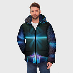 Куртка зимняя мужская Фантастический портал в космос, цвет: 3D-черный — фото 2
