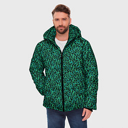Куртка зимняя мужская Пёстрый чёрно-сине-зелёный, цвет: 3D-черный — фото 2