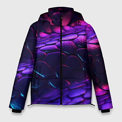Куртка зимняя мужская Фиолетовая абстрактная текстура неоновая, цвет: 3D-красный