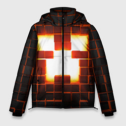 Куртка зимняя мужская Скин крипера майнкрафт, цвет: 3D-черный