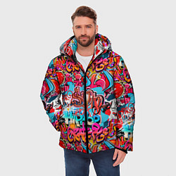 Куртка зимняя мужская Hip hop graffiti pattern, цвет: 3D-красный — фото 2