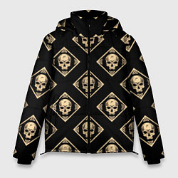 Куртка зимняя мужская Черепа текстурные, цвет: 3D-черный
