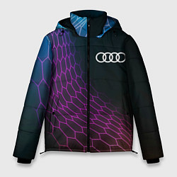 Куртка зимняя мужская Audi neon hexagon, цвет: 3D-черный