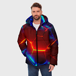 Куртка зимняя мужская Красные плиты с ярким светом, цвет: 3D-светло-серый — фото 2