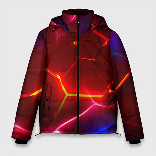 Мужская зимняя куртка Красные плиты с ярким светом / 3D-Светло-серый – фото 1