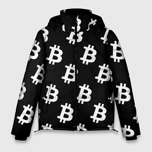 Мужская зимняя куртка Биткоин блокчейн / 3D-Светло-серый – фото 1