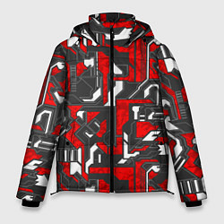 Куртка зимняя мужская Абстракция геометрический паттерн, цвет: 3D-черный