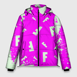 Куртка зимняя мужская Fortnite pattern pink, цвет: 3D-черный